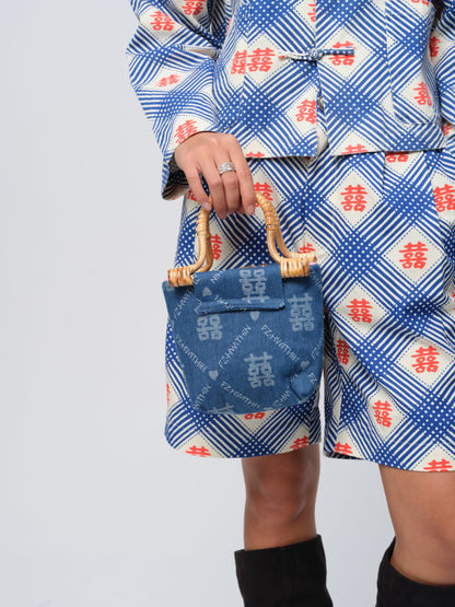 Xi Fang Baby Bamboo Bag, blue denim